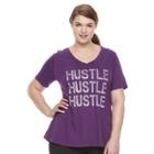 Plus Size Tek Gear&reg; Easy Graphic V-neck Workout Tee, Women's, Size: 2xl, Med Purple