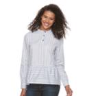 Women's Lee Peplum Henley Top, Size: Xl, Natural