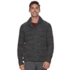 Big & Tall Men's Marc Anthony Slim-fit Shawl-collar Sweater Fleece Jacket, Size: 3xl Tall, Black