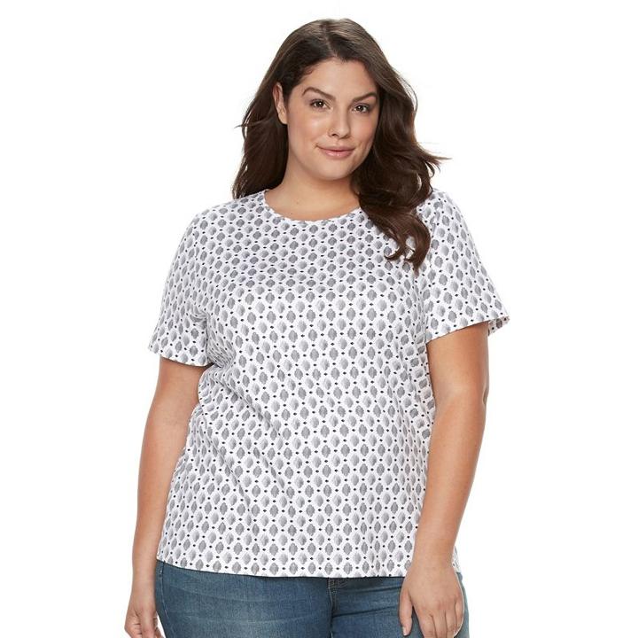 Plus Size Croft & Barrow&reg; Essential Crewneck Tee, Women's, Size: 2xl, Grey