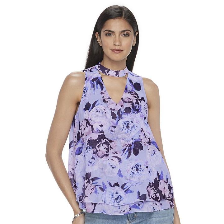 Women's Jennifer Lopez Choker Neck Tank, Size: Xs, Blue