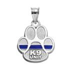 Insignia Collection Sterling Silver K9 Unit Paw Pendant, Women's, Multicolor