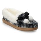 Women's Sonoma Goods For Life&trade; Plaid Flannel Moccasin Slippers, Size: Large, Black