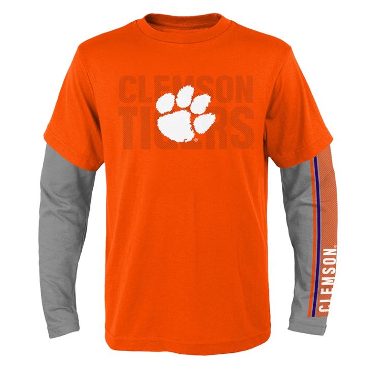 Boys 8-20 Clemson Tigers Playmaker Tee Set, Size: L 14-16, Orange
