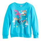 Girls 7-16 My Little Pony Twilight Sparkle, Pinkie Pie & Rainbow Dash Raglan Pullover Sweatshirt, Size: Medium, Turquoise/blue (turq/aqua)