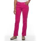 Women's Croft & Barrow&reg; Tummy Slimming Boot-cut Corduroy Pants, Size: 14, Med Purple