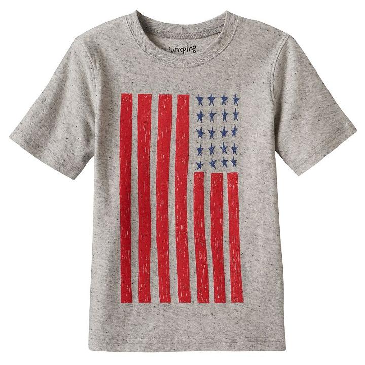 Boys 4-10 Jumping Beans&reg; American Flag Nep Tee, Boy's, Size: 7x, Light Grey