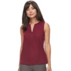 Women's Apt. 9&reg; Zipper Accent Tank, Size: Xs, Dark Red