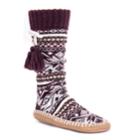 Women's Muk Luks Tasseled Gripper Slipper Socks, Size: S-m, Purple