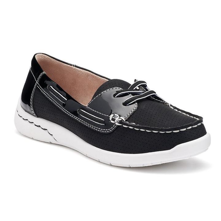 Croft & Barrow&reg; Women's Ortholite Boat Shoes, Size: 7.5, Black