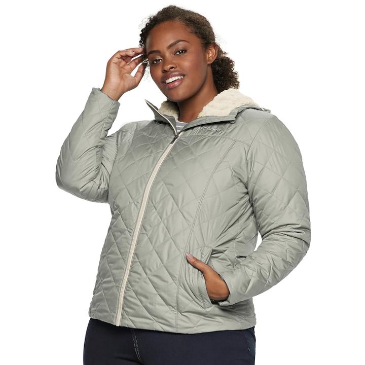 Plus Size Columbia Copper Crest Hooded Quilted Jacket, Women's, Size: 1xl, Dark Grey
