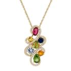 David Tutera 14k Gold Over Silver Simulated Gemstone & Cubic Zirconia Pendant, Women's, Size: 18, Blue