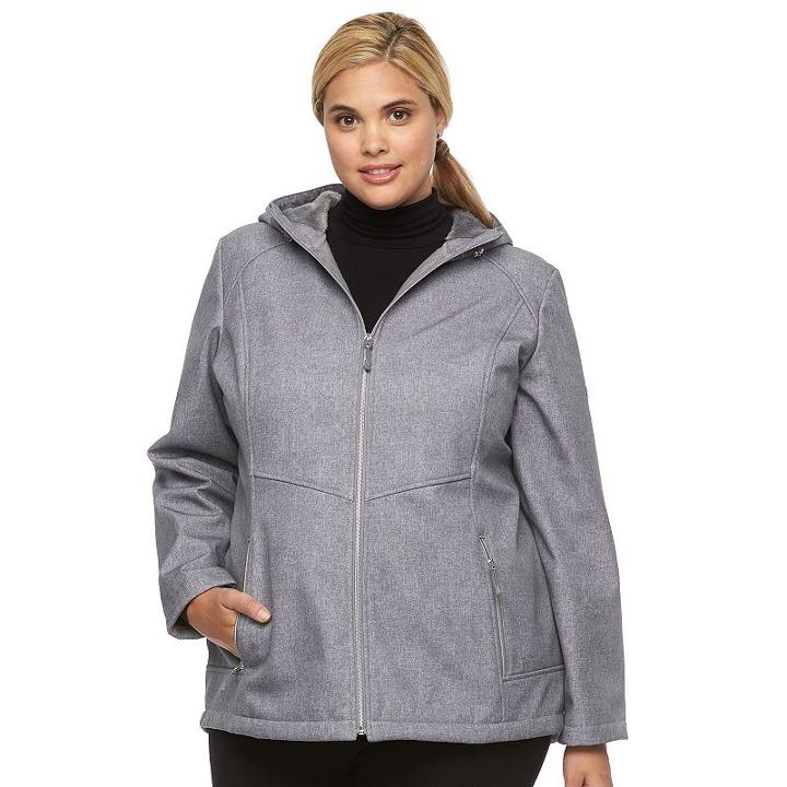 Plus Size Zeroxposur Lillian Hooded Soft Shell Jacket, Women's, Size: 1xl, Dark Grey
