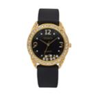 Studio Time Women's Floating Crystal Watch, Size: Medium, Black