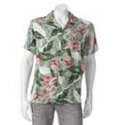 Men's Caribbean Joe Classic-fit Convertible-collar Tropical Button-down Shirt, Size: Large, Green