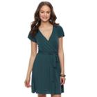 Juniors' Mudd&reg; Faux-wrap Dress, Teens, Size: Xl, Green