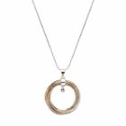 Jennifer Lopez Long Tri Tone Twisted Circle Pendant Necklace, Women's, Multicolor