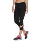 Women's Nike Swoosh Graphic Capri Leggings, Size: Medium, Grey (charcoal)