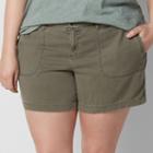 Plus Size Sonoma Goods For Life&trade; Twill Utility Shorts, Women's, Size: 18 W, Med Green
