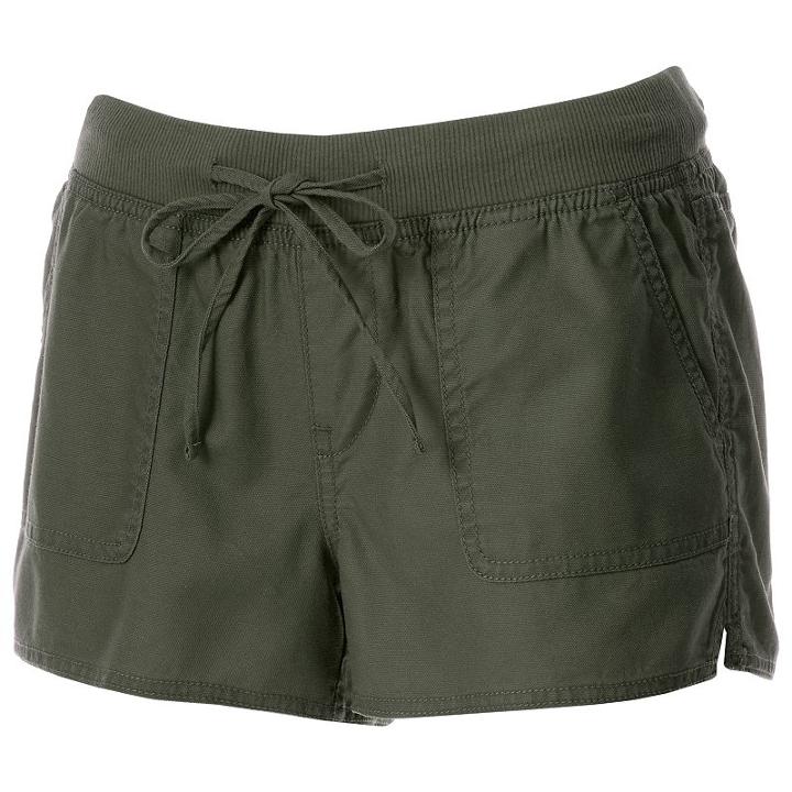 Juniors' So&reg; Drawstring Soft Shorts, Girl's, Size: Medium, Green