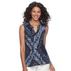 Women's Croft & Barrow&reg; Pintuck Jacquard Top, Size: Medium, Blue