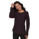 Women's Croft & Barrow&reg; Marled Crewneck Sweater, Size: Large, Purple Oth