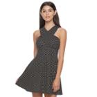 Juniors' Candie's&reg; Cross Body Skater Dress, Teens, Size: Medium, Black