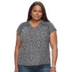 Plus Size Croft & Barrow&reg; Printed Woven Top, Women's, Size: 3xl, Black