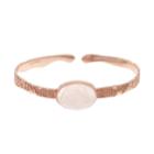 Rose Quartz Textured Cuff Bracelet, Women's, Pink