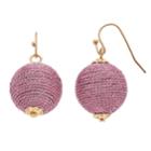 Pink Thread Wrapped Crispin Drop Earrings, Women's