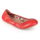Journee Collection Lindy Women's Scrunch Ballet Flats, Girl's, Size: Medium (7.5), Red