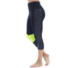 Women's Marika Defy Space-dye Capri Leggings, Size: Large, Black