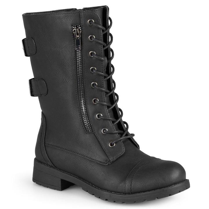 Journee Collection Kendel Women's Combat Boots, Girl's, Size: Medium (11), Black