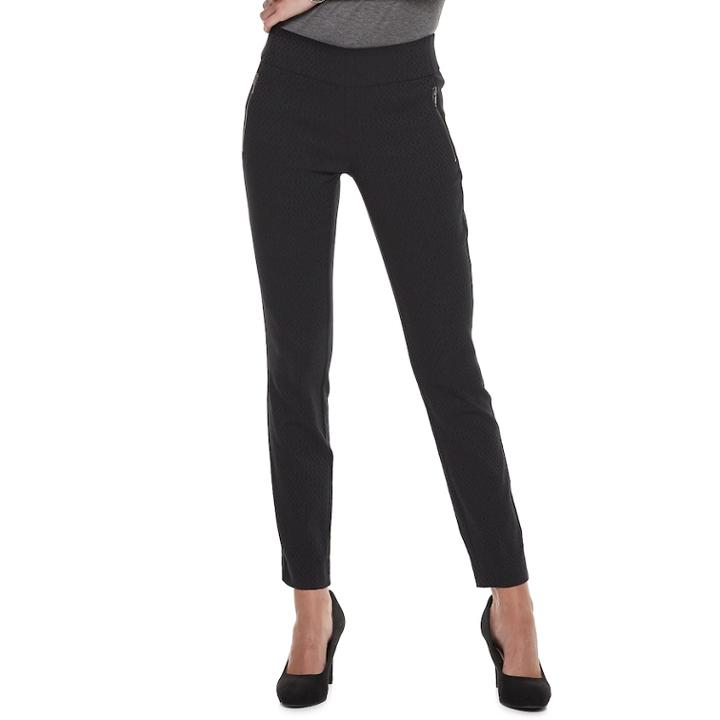 Women's Apt. 9&reg; Brynn Midrise Pull-on Skinny Dress Pants, Size: 16, Black