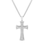 Men's Stainless Steel Diamond Accent Cross Pendant Necklace, Size: 24, Grey