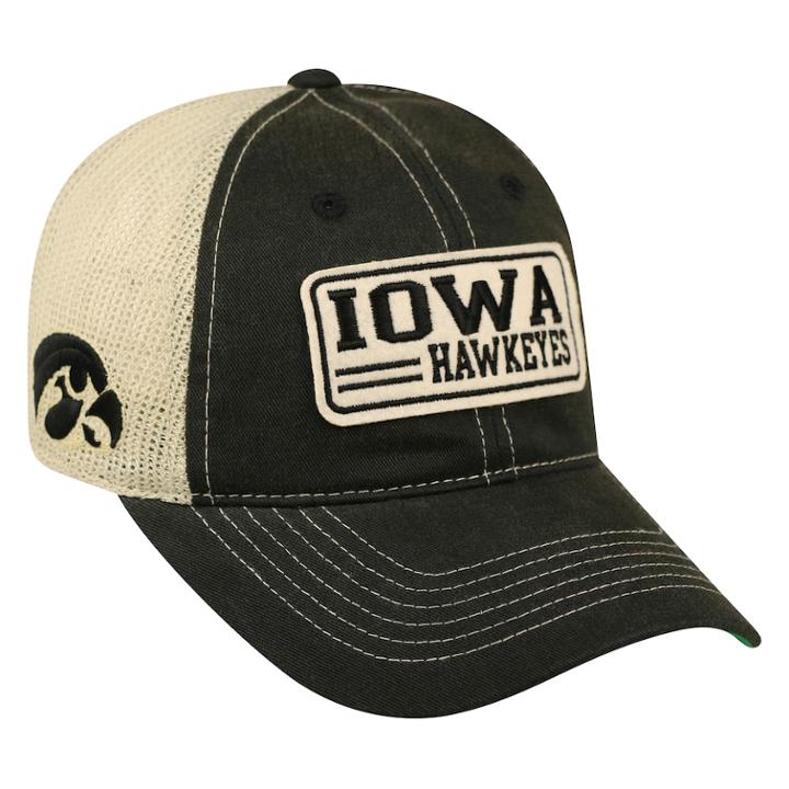 Adult Top Of The World Iowa Hawkeyes Patches Adjustable Cap, Men's, Black