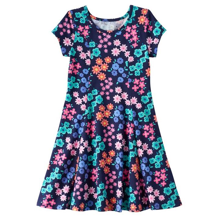 Girls 4-10 Jumping Beans&reg; Floral Skater Dress, Girl's, Size: 6x, Blue