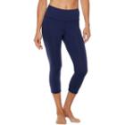 Women's Shape Active High Waist Capri Workout Leggings, Size: Medium, Blue (navy)