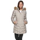 Women's Tower By London Fog Hooded Puffer Heavyweight Jacket, Size: Xxl, Light Grey