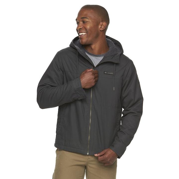 Men's Columbia Beacon Stone Omni-shield Sherpa-lined Hooded Jacket, Size: Xl, Grey (charcoal)