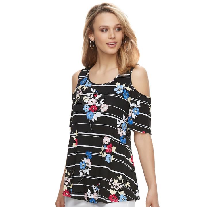 Women's Elle&trade; Cold-shoulder Top, Size: Xxl, Oxford