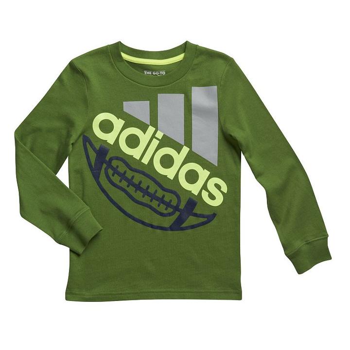 Adidas Boys 4-7x Go-to Sports Tee, Boy's, Size: 4, Dark Green