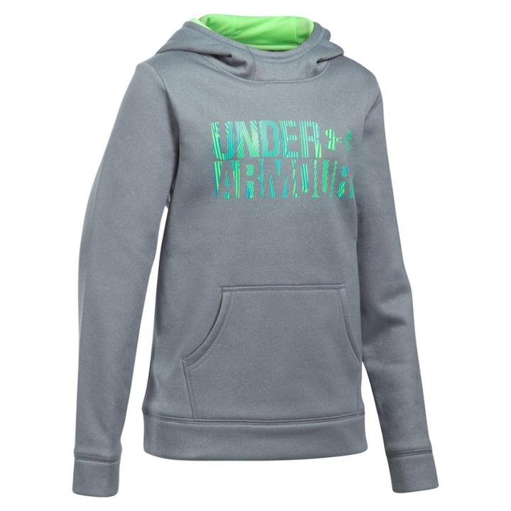 Girls 7-16 Under Armour Favorite Fleece Wordmark Hoodie, Size: Large, Med Grey
