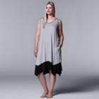 Plus Size Simply Vera Vera Wang Colorblock Chemise, Women's, Size: 2xl, Grey