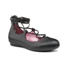 Candie's&reg; Girls' Lace-up Ballet Flats, Girl's, Size: 2, Black