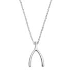 Primrose Sterling Silver Wishbone Pendant Necklace, Women's, Grey