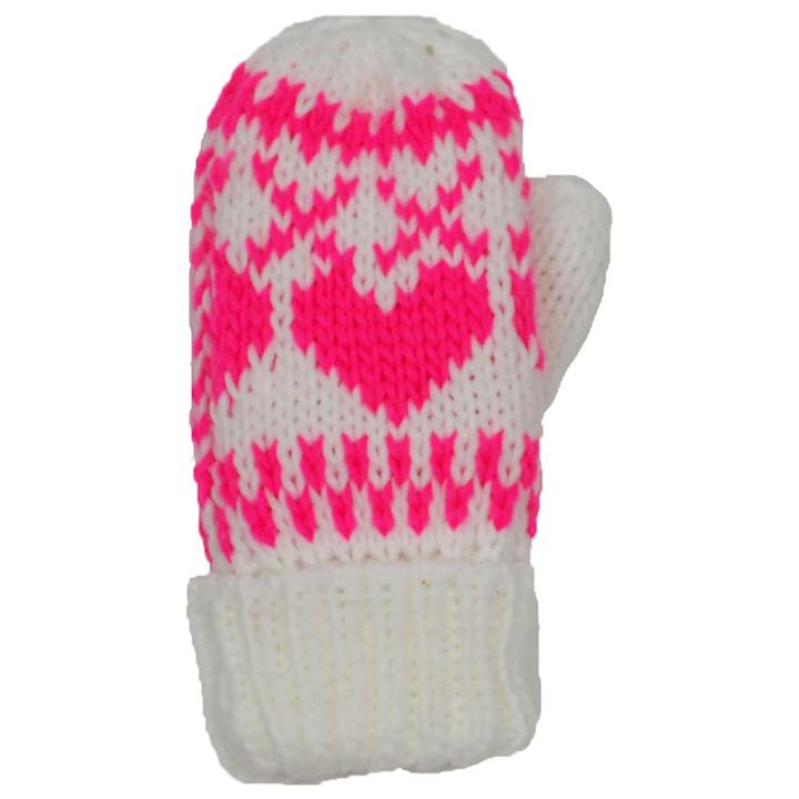 Girls 4-6x Igloos Heart Fairisle Mittens, Brt Pink