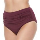 Women's Apt. 9&reg; High Waist Ruched Bikini Bottoms, Size: Xl, Drk Purple