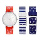 Journee Collection Women's Watch & Interchangeable Band Set, Multicolor