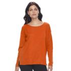Women's Napa Valley Textured Rib Sweater, Size: Large, Med Red